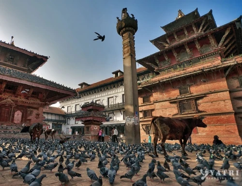 Historic temples and royal courtyards at Kathmandu Valley's UNESCO-listed Durbar Squares in Nepal.