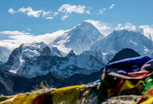 Everest Base Camp trek distance overview with Himalayan mountain views and trekking route