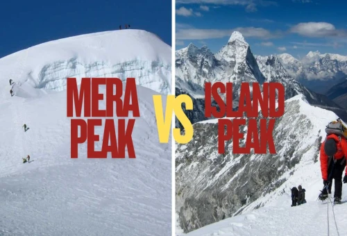 Island Peak vs Mera Peak – comparison of climbing difficulty, altitude, cost, and trekking experience in Nepal Himalayas