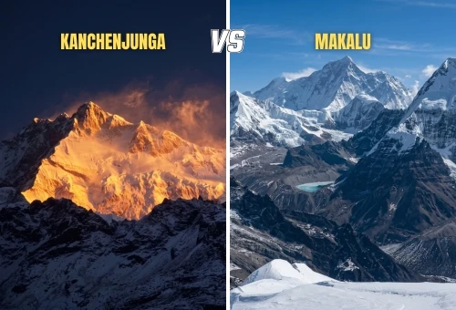 Best time to trek Kanchenjunga vs Makalu Base Camp with clear Himalayan mountain views during autumn season in Nepal