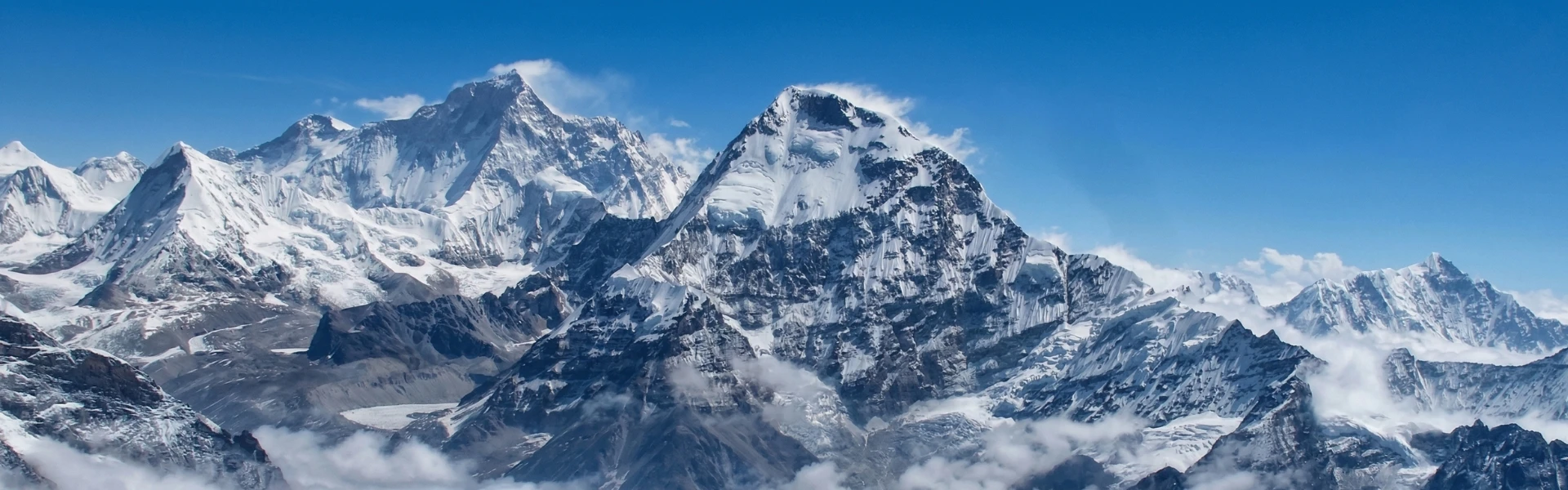 Mount Makalu towering above Barun Valley with snow-covered peaks and rugged terrain in eastern Nepal