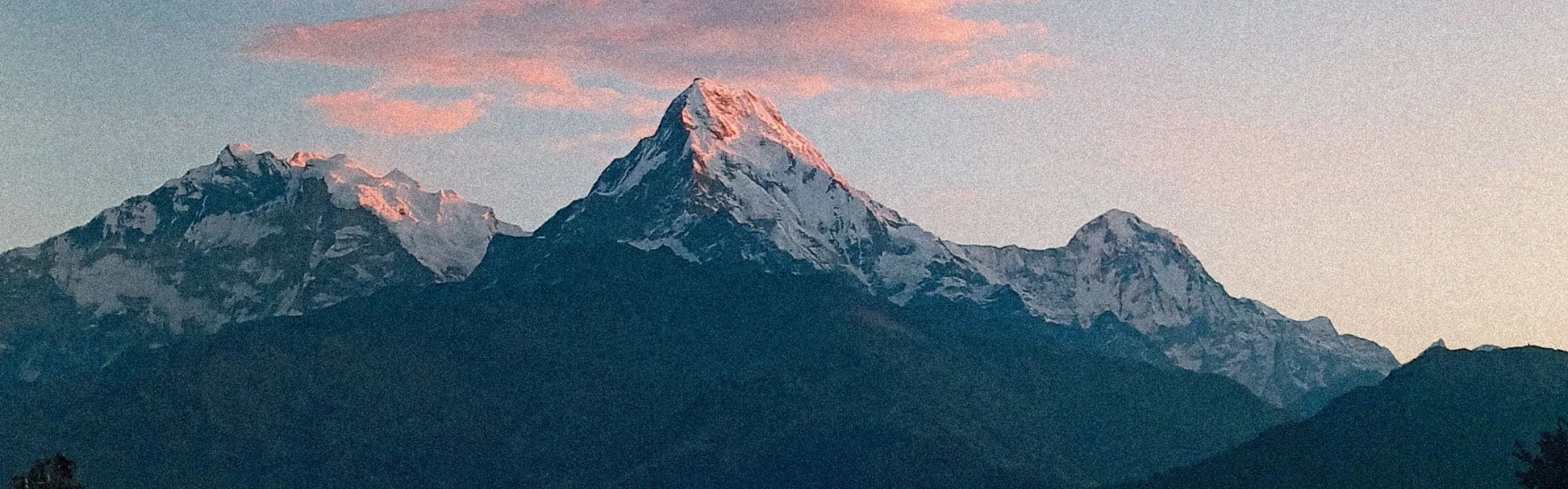 Sunrise over Annapurna and Dhaulagiri mountains from Poon Hill Nepal