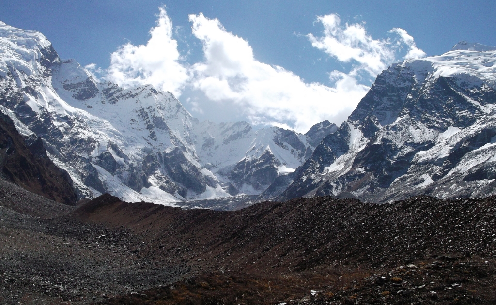 Api Himal rising above the remote Himalayan landscape of western Nepal