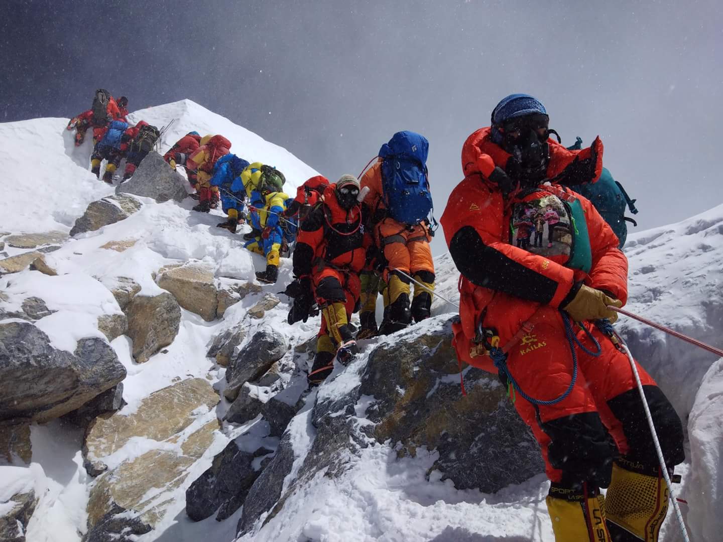 Crowded Mount Everest 