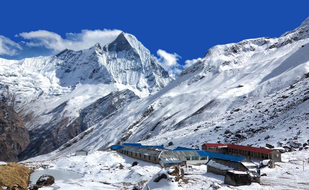 Annapurna base camp in winter