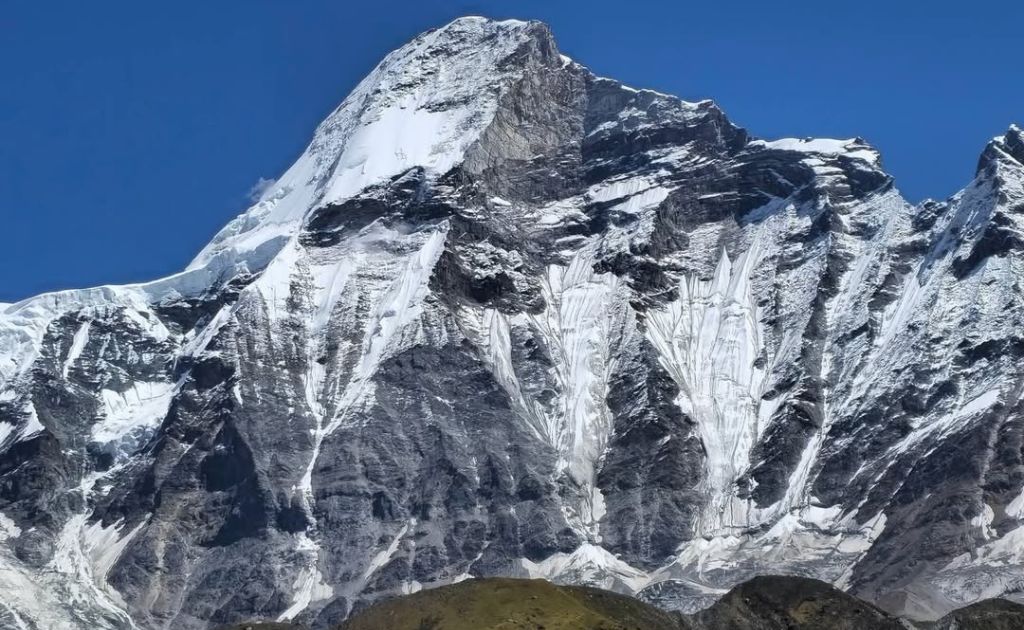 Api Himal peak rising at 7,132 meters in the remote far western Himalayas of Nepal