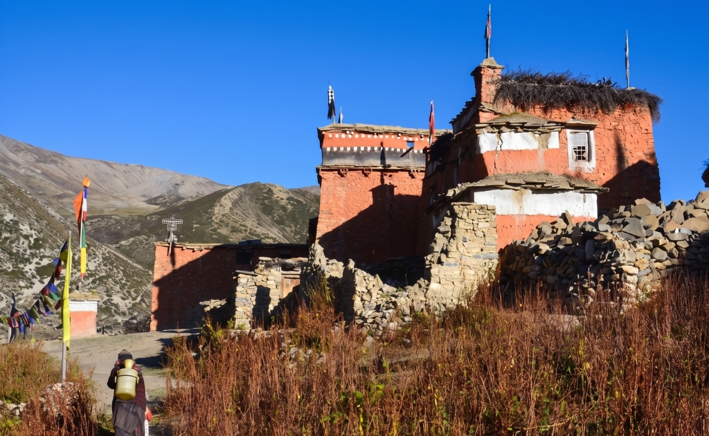 Traditional stone houses and Tibetan-style settlement of Saldang Village in the remote Upper Dolpo region of Nepal.
