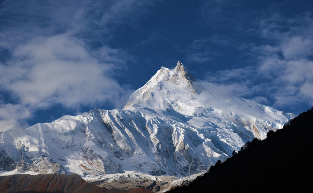 Mt. Manaslu at 8,163 meters in the Nepal Himalayas
